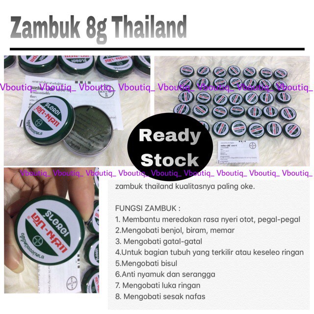 ZAMBUK 100% ORIGINAL ZAMBUK THAILAND BANGKOK 8gr 18 gr 36 gr