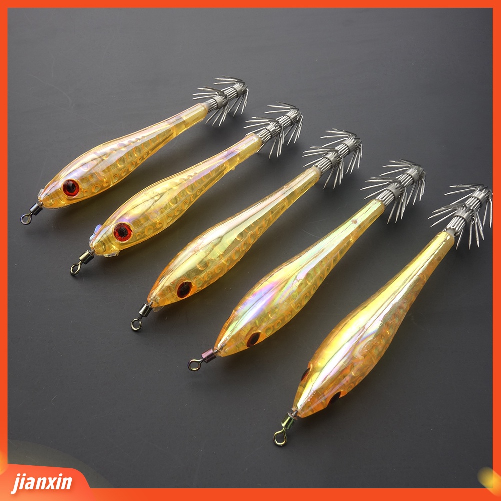 (In Stock) 5 Pcs 10 cm Luminous Squid Hook Cuttlefish Fishing Hard Lure Tackle Jigging Umpan