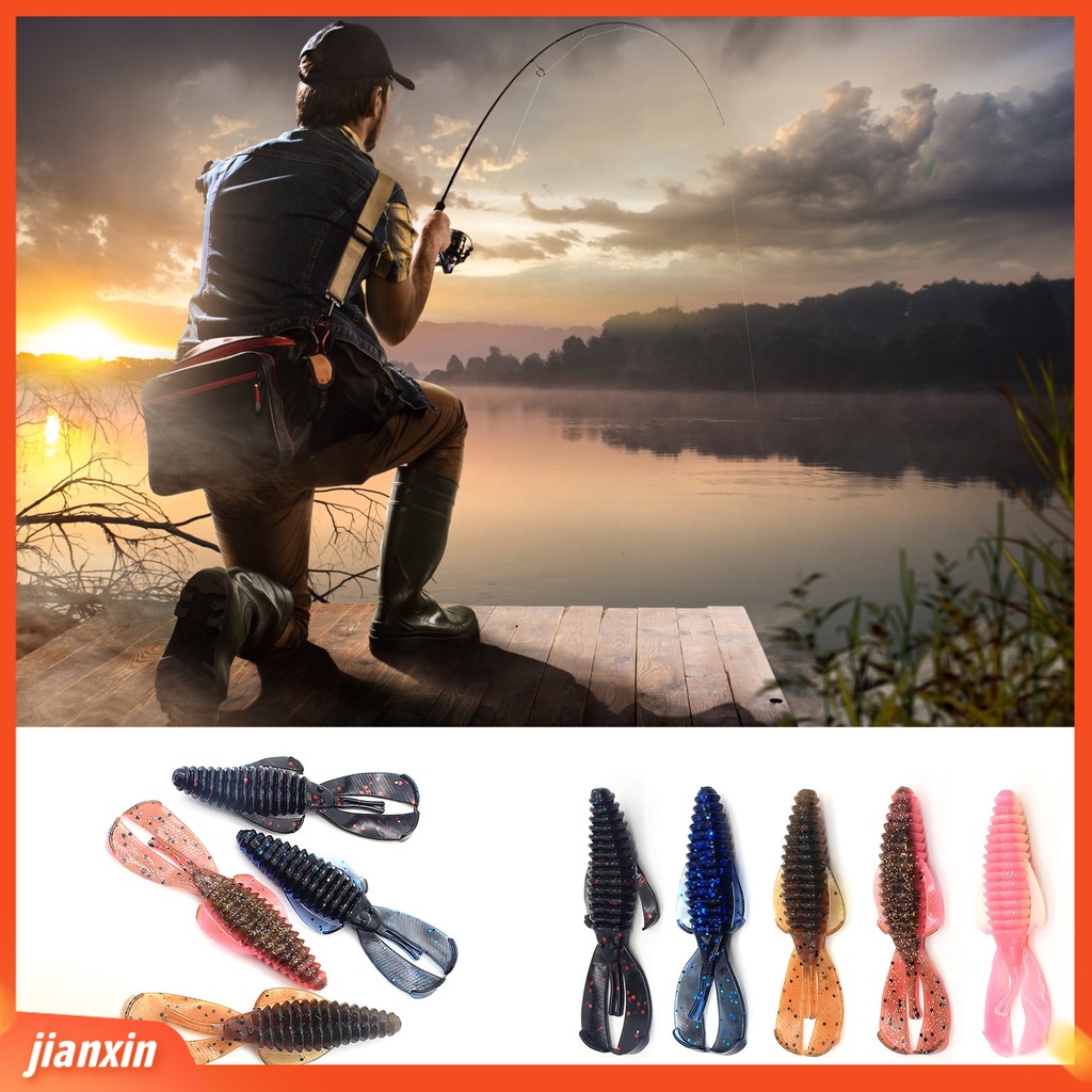 (In Stock) 10Pcs 8cm /4.5g Umpan Buatan Halus Realistis PVC Umpan Pancing Cacing Warna-Warni Untuk Air Tawar