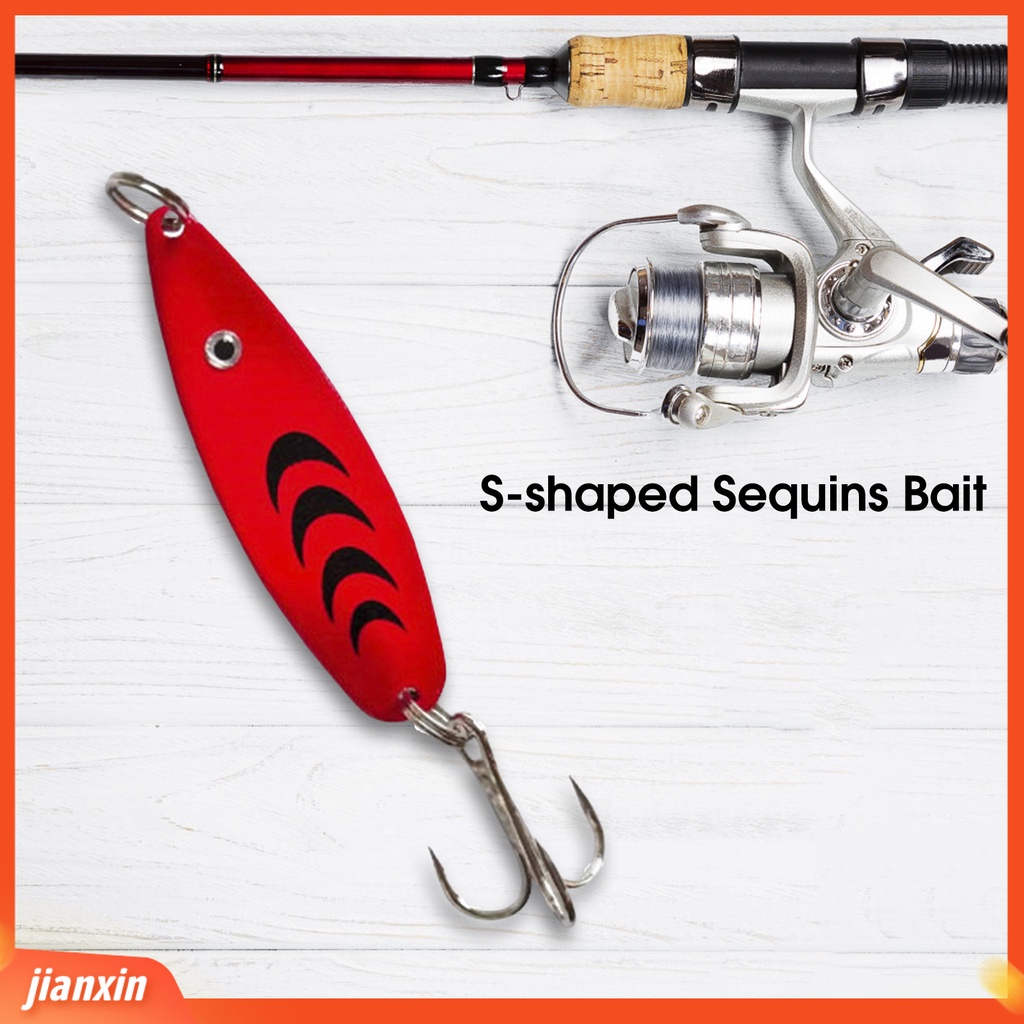 (In Stock) 6.5g /5cm Logam Umpan Pancing Bentuk S Bercahaya Treble Hook Payet Lure Angling Peralatan