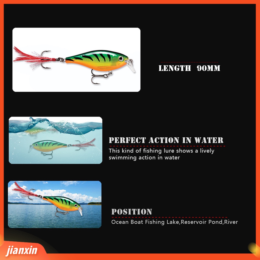 (In Stock) 12.3-13g /8.5-9cm Umpan Pancing 3D Simulasi Fisheye Tajam Kait Menggoda Air Tawar Treble Hook Lure Umpan Memancing Luar Ruangan