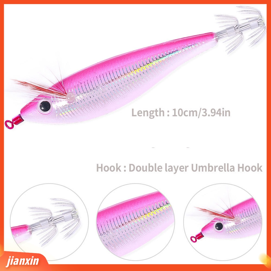 (In Stock) 10cm /10g Luminous Udang Umpan Jigging Simulasi 3D Fisheye Tajam Cumi Kait Mencegah Pelarian Universal Laut Memancing Buatan Keras Lure Umpan Pancing Tackle