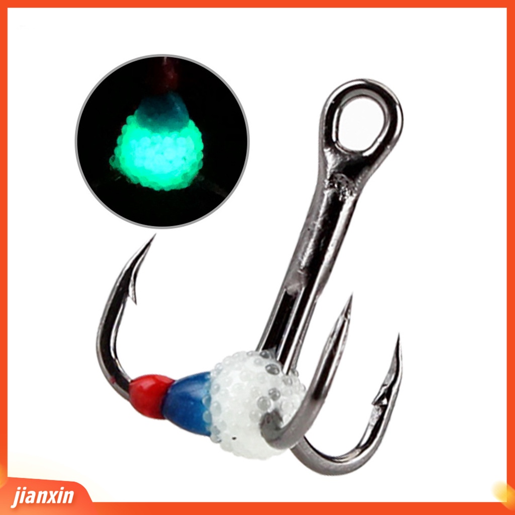 (In Stock) 5pcs Treble Hook Luminous Konstruksi Kuat Kait Ikan Treble Baja Karbon Untuk Pecinta Memancing