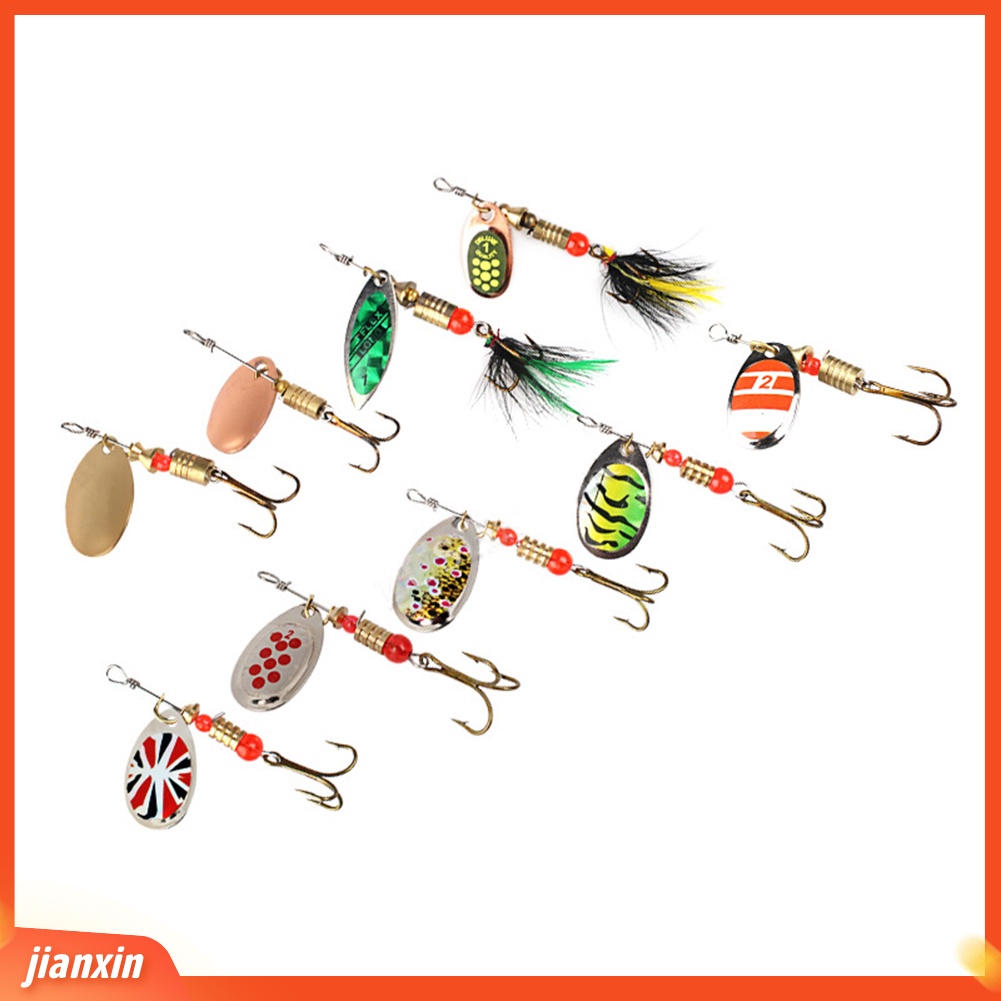 (In Stock) 6cm Outdoor Fishing Lure Paillette Rotation Metal Umpan Keras Tackle Dengan Pengait