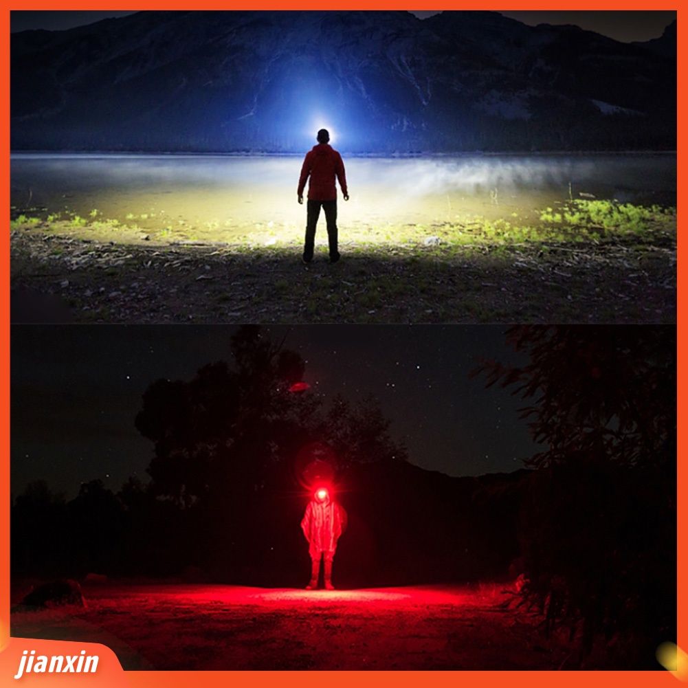 (In Stock) 5000LM USB Rechargeable Malam Memancing Berkemah Gesture Sensing LED Headlight Lamp