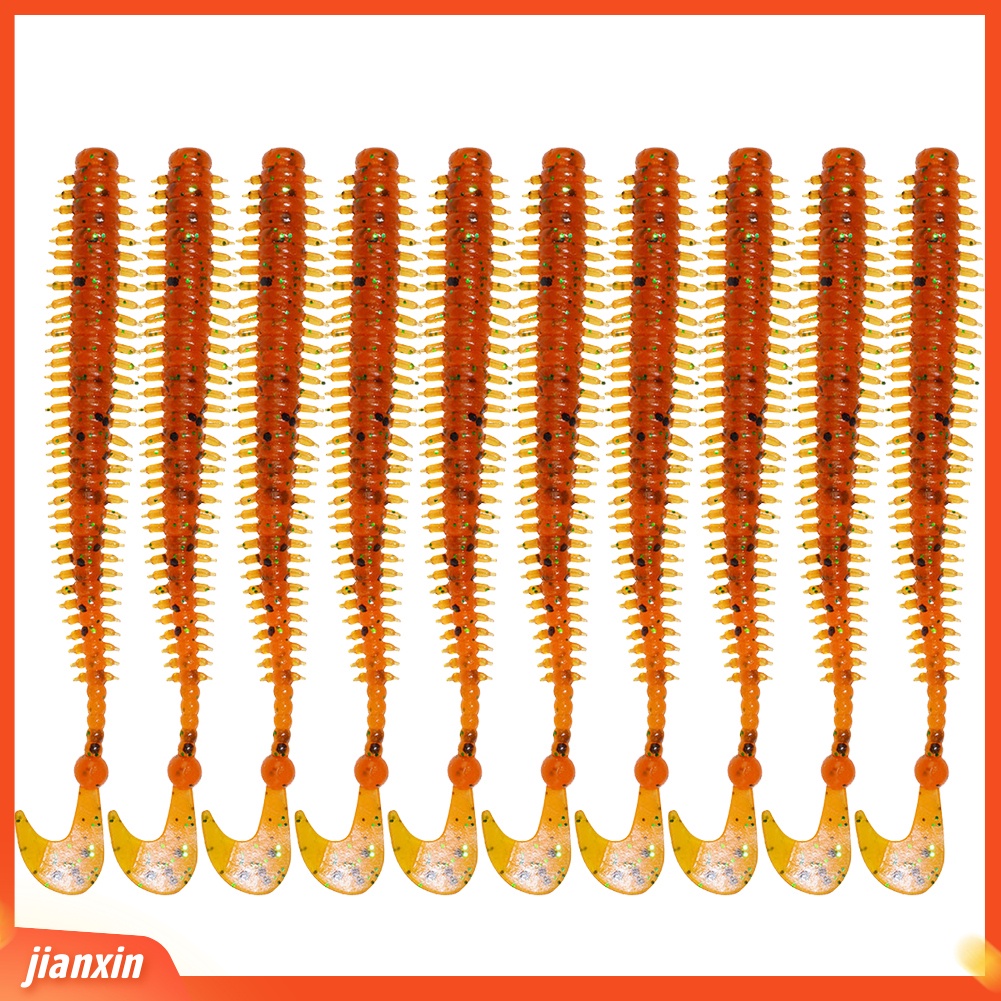 (In Stock) 10 Pcs 9 cm Memancing Buatan Manusia Hidup Umpan Wobbler Cacing Lembut Renang Umpan Tackle