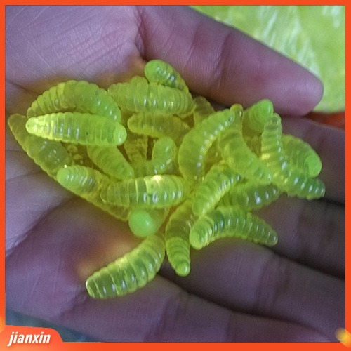 (In Stock) 200pcs Umpan Pancing Tiruan Maggot Grub Cacing Lembut Warna Campur Umpan Ikan
