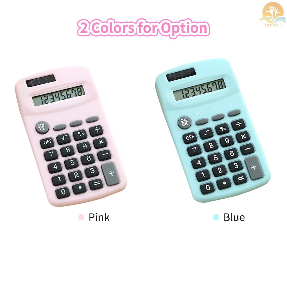 In Stock Kalkulator Lucu Mini 8digis Display Solar &amp; Baterai Dual Power Portable Elektronik Calculator Alat Penyejuk Penyejuk Untuk Siswa Sekolah Anak Kantor Rumah