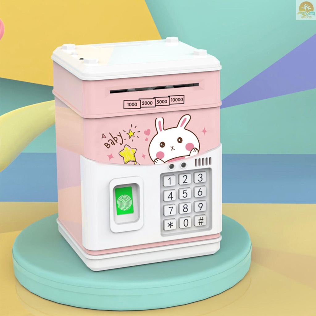 In Stock Celengan Elektronik Kotak Tabungan ATM MINI Dengan Simulasi Password Fingerprint Money Bank Untuk Koin Tunai Kertas Gulung Otomatis Untuk Anak Laki-Laki Perempuan Anak Brankas Kotak Sempurna Birthda