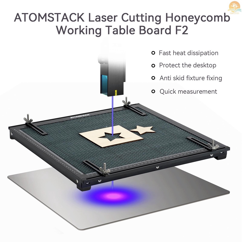 In Stock ATOMSTACK F2 Laser Cutting Honeycomb Meja Kerja Semua-metal Struktur Steel Panel Board Platform Dengan Pengukuran 400x400mm Area Kerja Meja Disipasi Panas Cepat-protecti