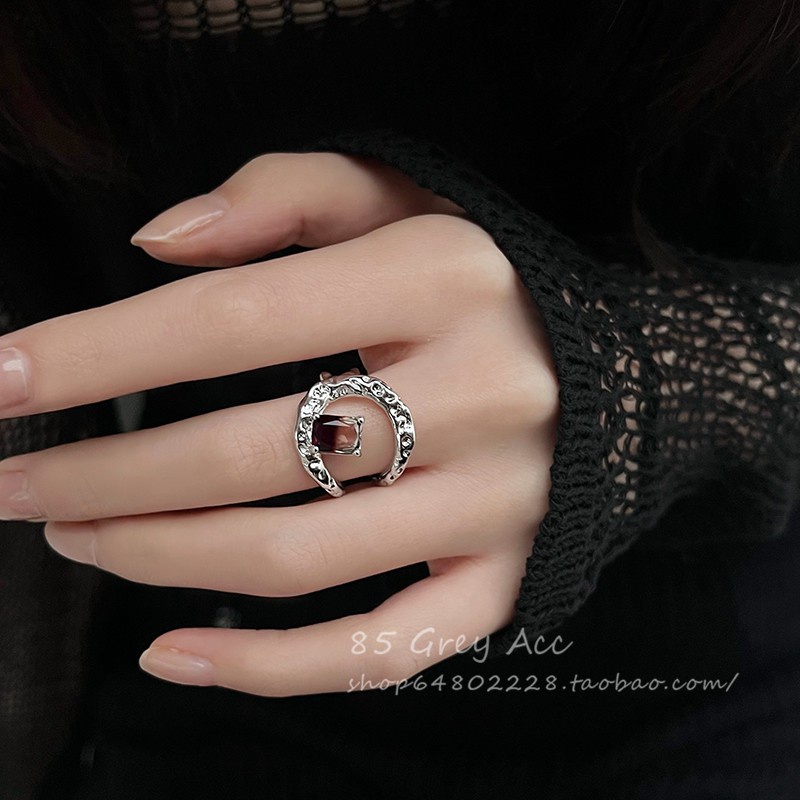 Cincin Zircon Geometris Bahan Alloy Fashion Untuk Wanita