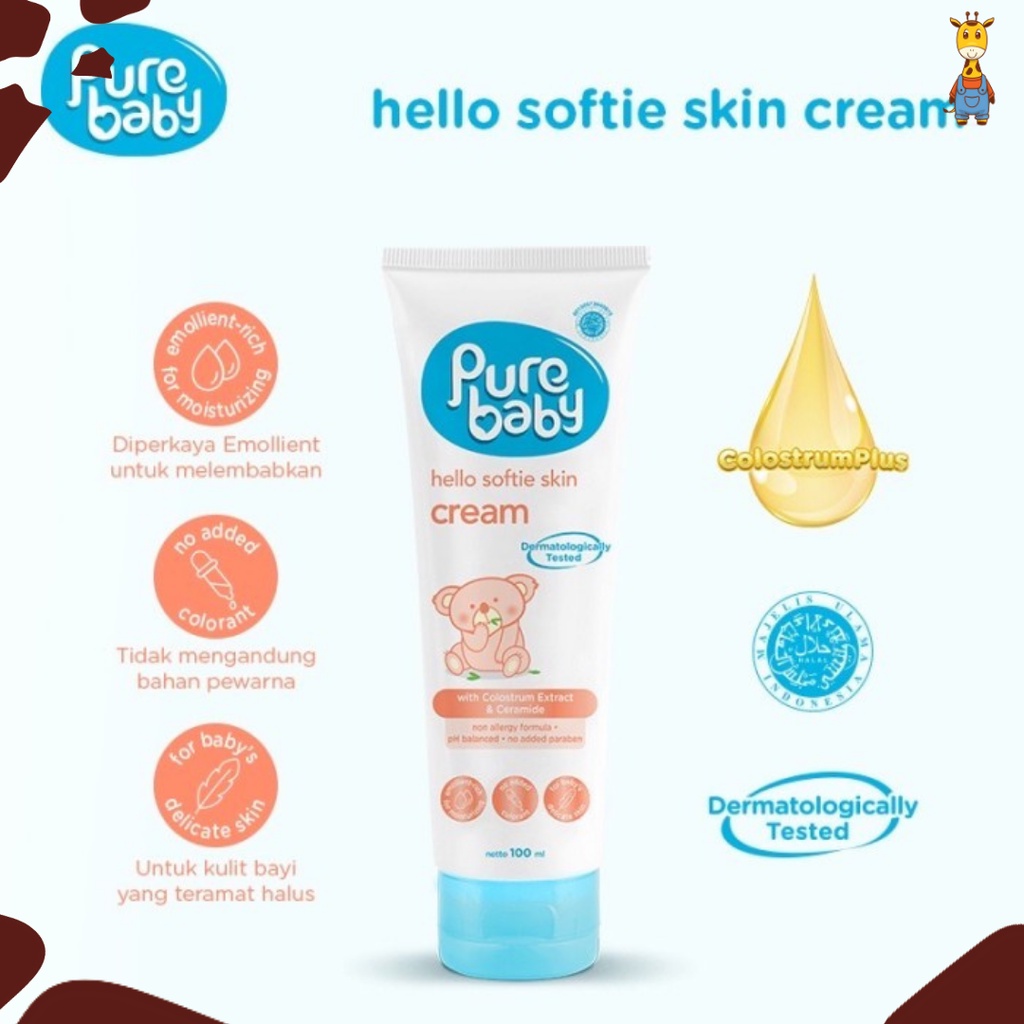 Pure Baby Hello Softie Skin Cream 100ml - Krim Pelembab Kulit Bayi