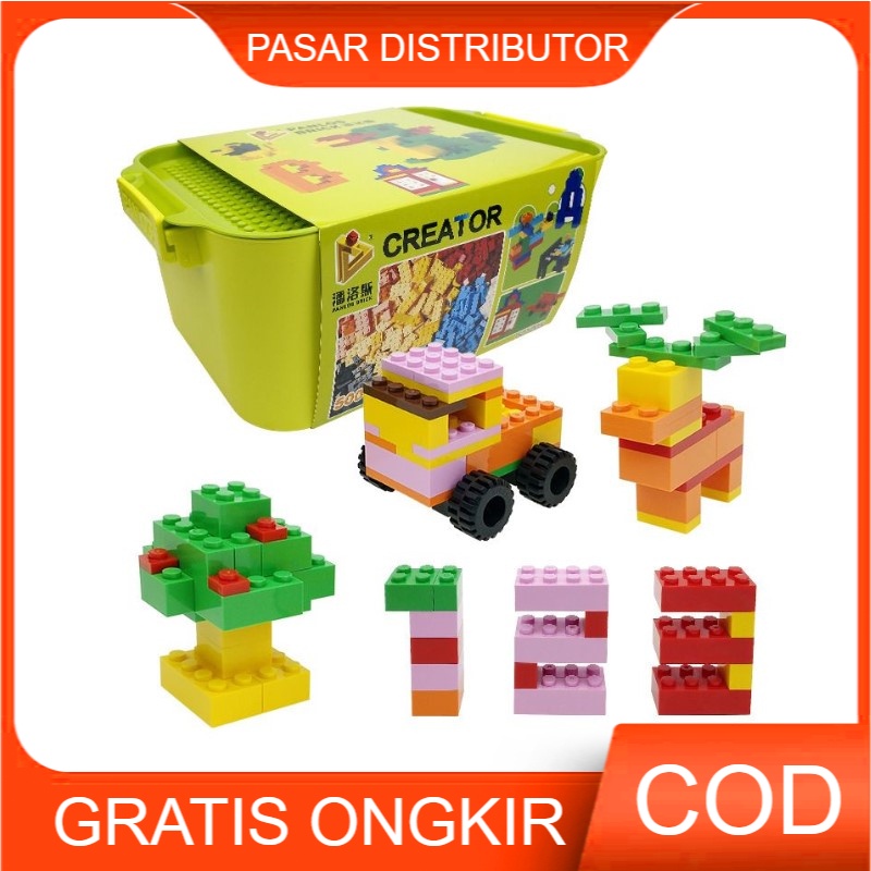 Mainan Anak PANLOS BRICK CREATOR Balok Susun Building Kit Designer 500 pcs