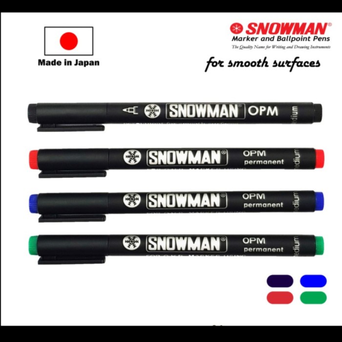 

Spidol OHP Snowman Permanent / Snowman OPM (Medium) OPF (Fine)