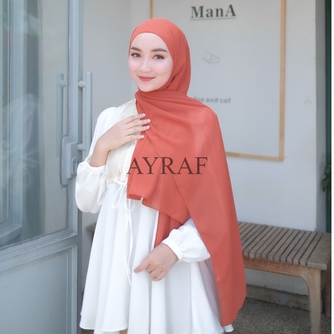 jilbab pashmina ceruty baby doll/pasmina ceruty baby doll/pashmina ceruty bebydoll warna merah bata