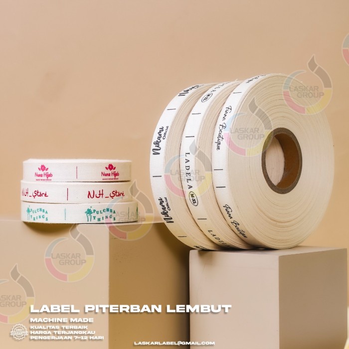 

15meter label cotton label baju label hijab label krudung label lembut - 1.3cm