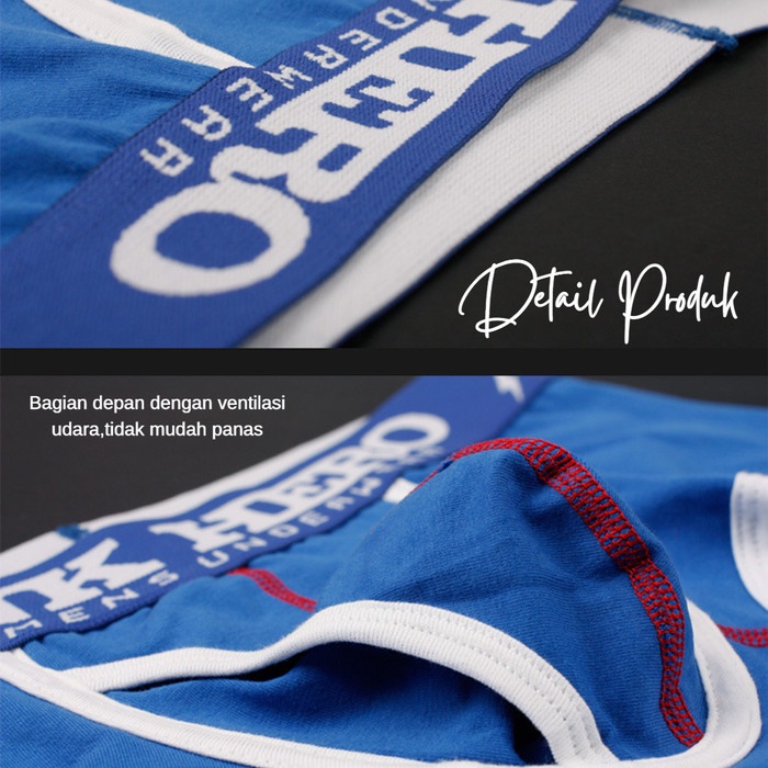 Boxer Pria Katun PINK HERO Celana Dalam Katun Cowok Polos Size M to XXL