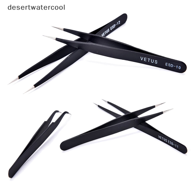 Deid Hot 6Pcs ESD Pinset Presisi Aman Stainless Steel Anti Statis Alat Pemeliharaan Martijn