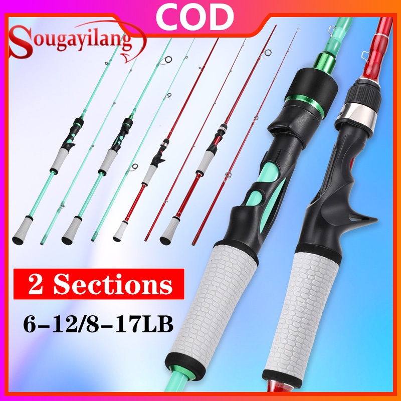 Sougayilang Carbon Fiber Joran Pancing 1.8M-2.1M Fishing Rod Super Power 8-17 LB Fishing Rod For Sal