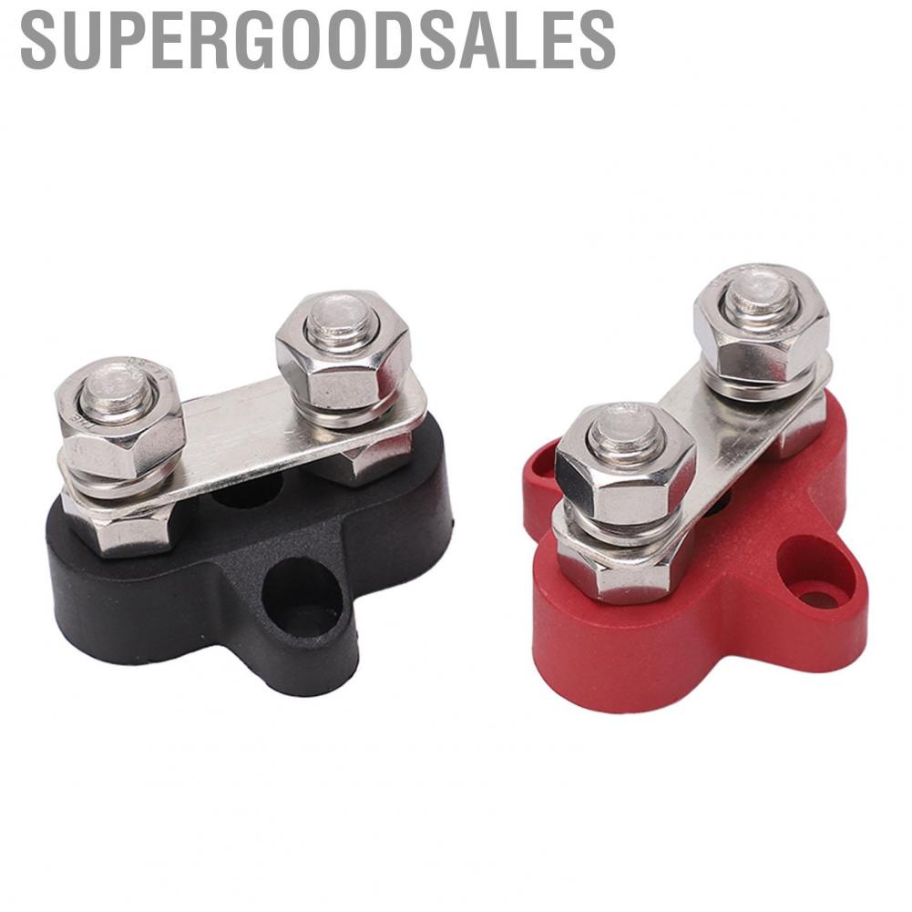 Supergoodsales (Black Plus Red)2 Pcs M8  Distribution Terminal Block Set Ground