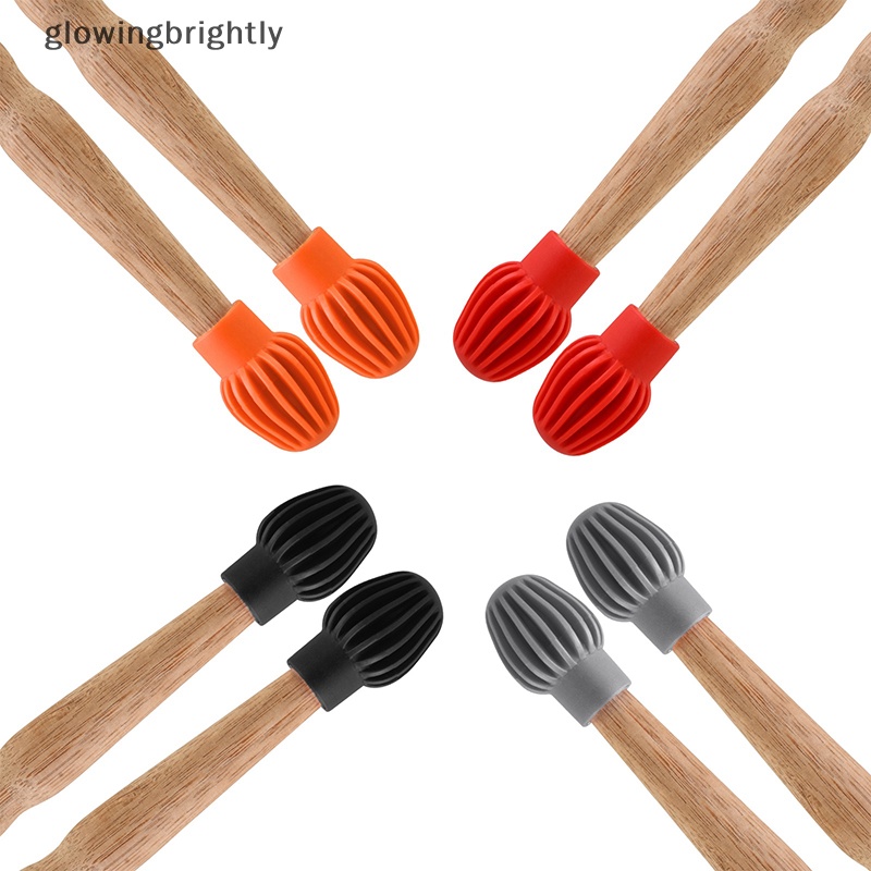 [glowingbrightly] 2/4pc Silikon Drum Stik Kepala Lengan Drum Mute Damper Latihan Silent Tips TFX