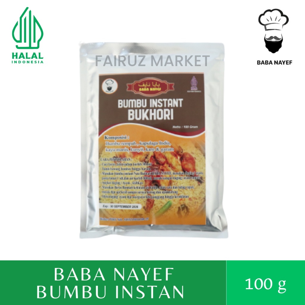 

Baba Nayef Bumbu Instant Bukhori 100g | Bumbu Instant Masakan Arab | Bumbu Nasi Arab