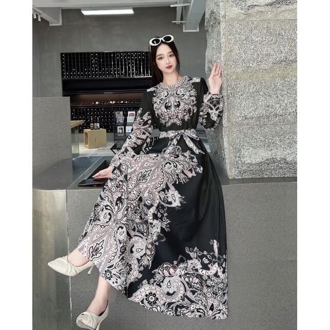 DRESS WANITA MAXI ESTILO HITAM SHINTA IMPORT BKK