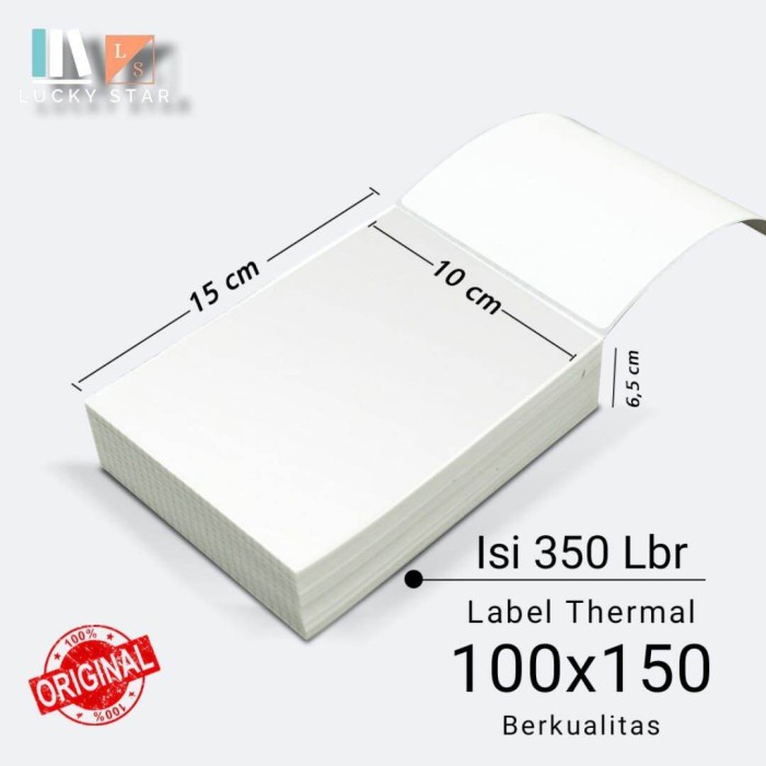 

[SALE] Kertas Thermal Label Lipat Direct Barcode 100x150mm A6 Isi 350 Pcs