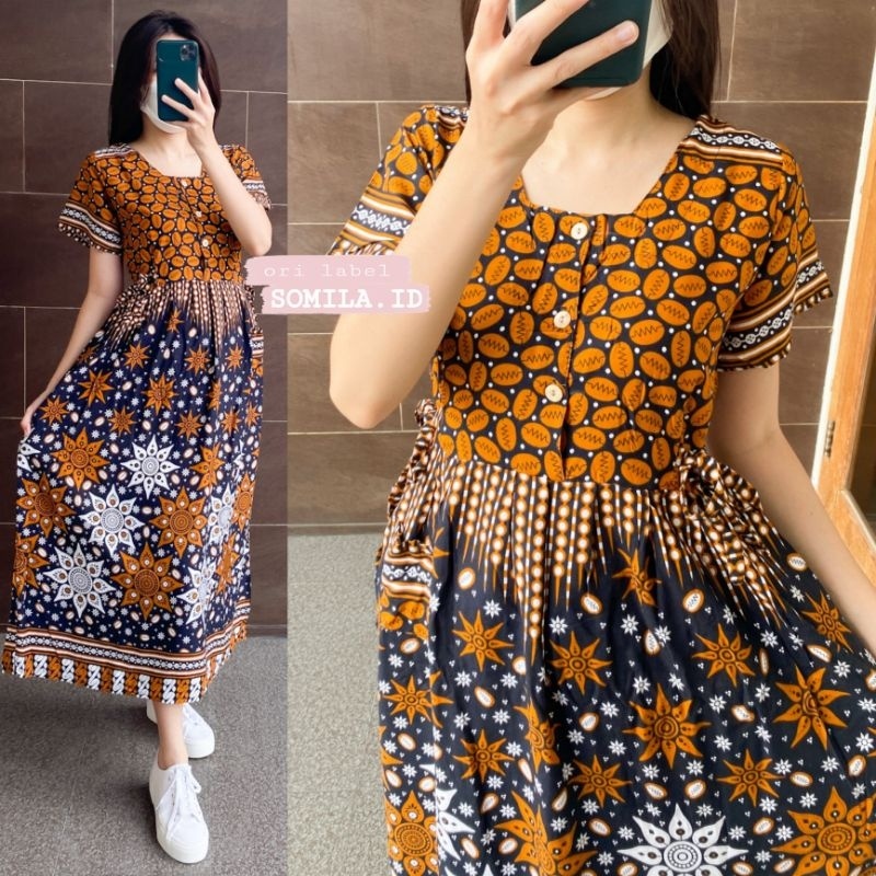 ORI SOLO TERSEDIA JUMBO. GROSIR DASTER  TERBARU BUSUI CHIBI SERUT LENGAN PENDEK BATIK BU TEJO SOGA