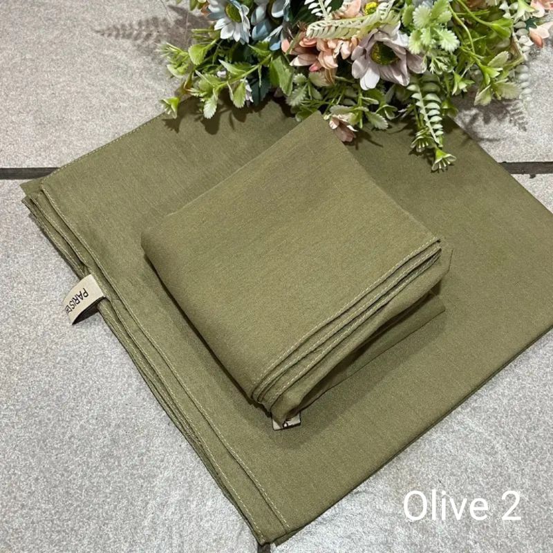 hijab segiempat paris premium size 110x110hijab kerudung segiempat paris premium warna olive