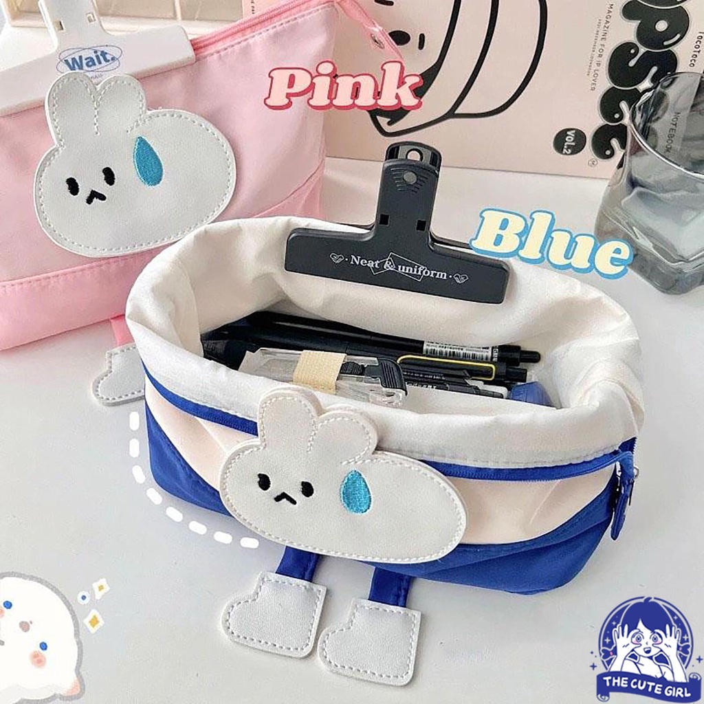 

Tas pensil kelinci berkeringat lucu gaya kartun girly bernilai tinggi tempat penyimpanan alat tulis tas pensil berkapasitas besar -Stazionario