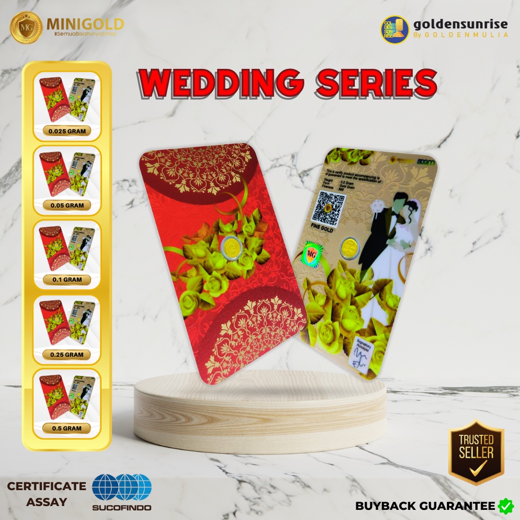 Golden Sunrise MINI GOLD Gift Series Wedding 0.025 gr 0.05 gr 0.1 gr