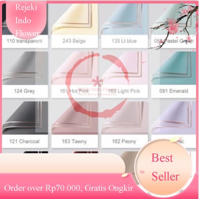 

[1 PAK / 1 PACK] FLOWER WRAPPING GOLD LINE COLOR TRANSPARENT CELLOPHANE KERTAS BUKET BUNGA HAND BOUQUET PAPER BISA CAMPUR WARNA WARNI