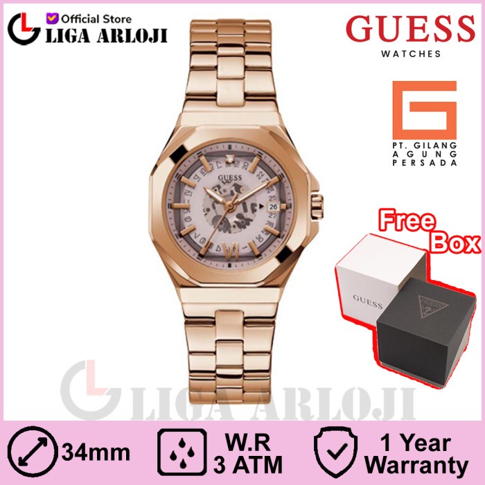 GUESS GW0551L3 Original EMPRESS Jam Tangan Wanita Analog Rose Gold