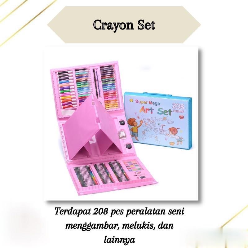 

JUAL Set Crayon 208 PCS & 150PCS / Krayon Mewarna Alat Menggambar dan Mewarnai Anak