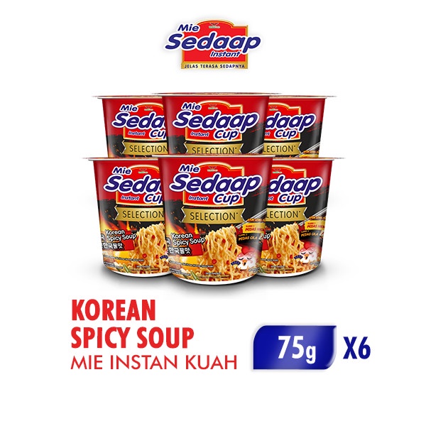 

Sedaap Cup Mie Instan Korean Spicy Soup 75 gr x 6 pcs