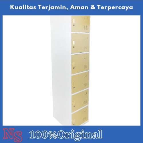 Krisbow Loker 6 Pintu Single Column Locker- Kuning Tua