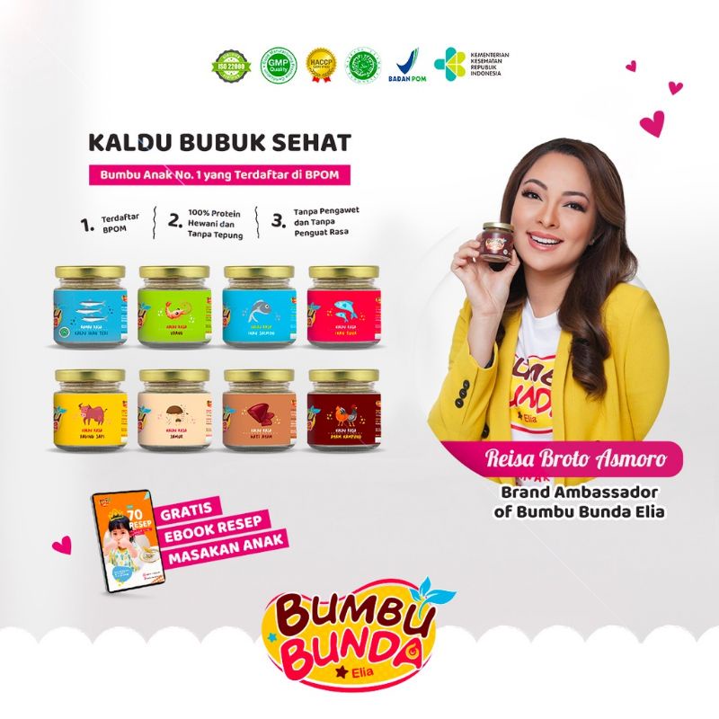 

BUMBU BUNDA Elia Organic Food Powder Kaldu Mpasi Untuk Bayi baru Belajar makan