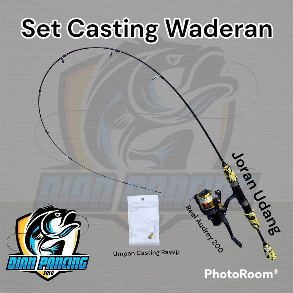 Murah Set Joran Casting Waderan 120cm Lengkap Dengan Umpan Rayap reel pancing