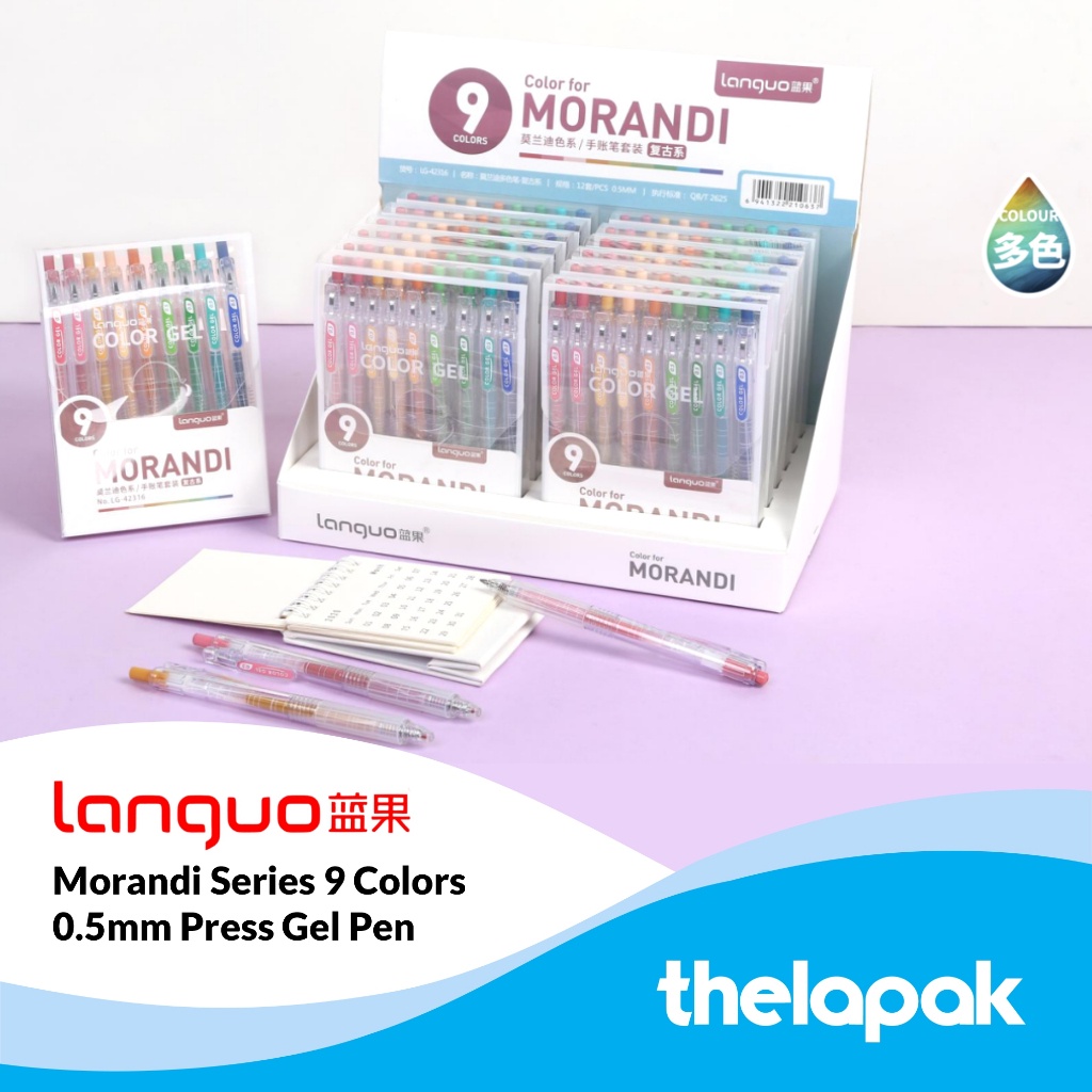 

Pulpen Gel 0.5mm Set 9pcs Languo Morandi Series 9 Colors Pen