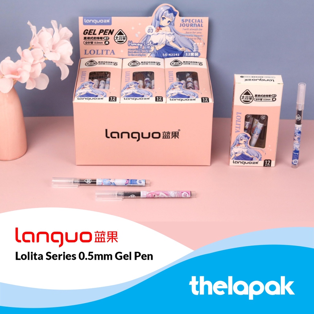 

Pulpen Gel 0.5mm Languo Lolita Series Pen Tinta Hitam