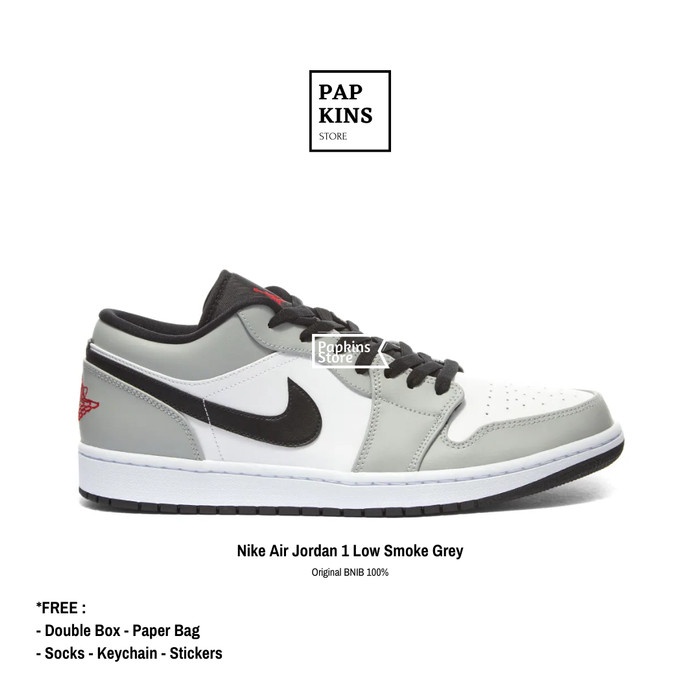 sepatu nike air jordan 1 low smoke grey original BNIB / sneakers nike - 36