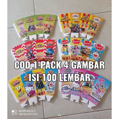 

kertas popcorn 12x6 cm/kotak popcorn 12x6 cm /wadah popcorn 12x6 cm/ pembungkus popcorn 12x6 cm