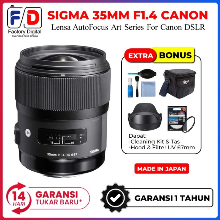Lensa Sigma 35mm F1.4 HSM Art for Canon 5D 6D 60D 70D 80D 800D 700D