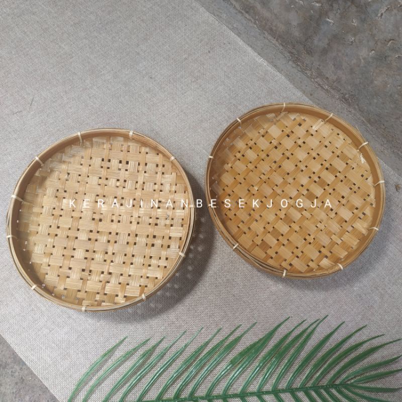 Anyaman  bambu PIRING BULAT 4 NAT DIAMETER 18CM piring bambu piring saji piring angkringan piring le