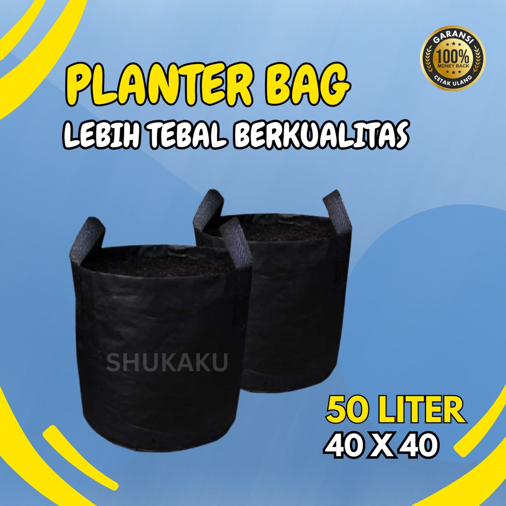 Planter Bag 40x40 - 50 liter Hitam