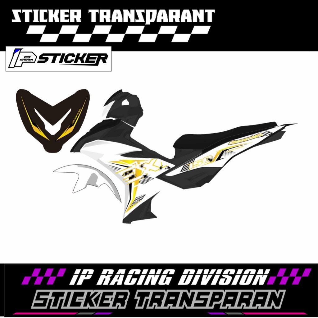 STICKER STRIPING TRANSPARANJUPITER MX KING LINE GOLD