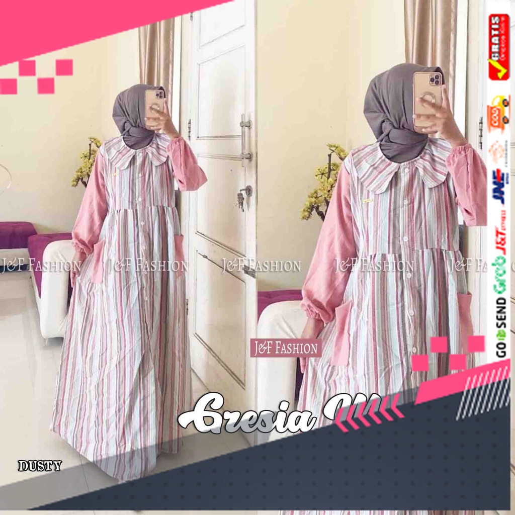 BAJU GAMIS MODEL BARU TERMURAH STYLE TRENDY /FASHION MUSLIM KEKINIAN NYAMAN DI PAKAI REALPICT COD GA