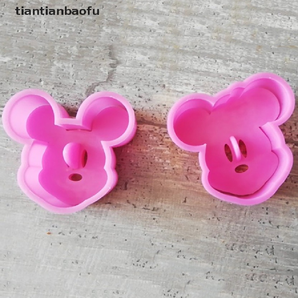 [tiantianbaofu] 2pcs/set Food Grade Plastik Lovely Kitty Cats Cookies Cutter/Perangko Alat Butik