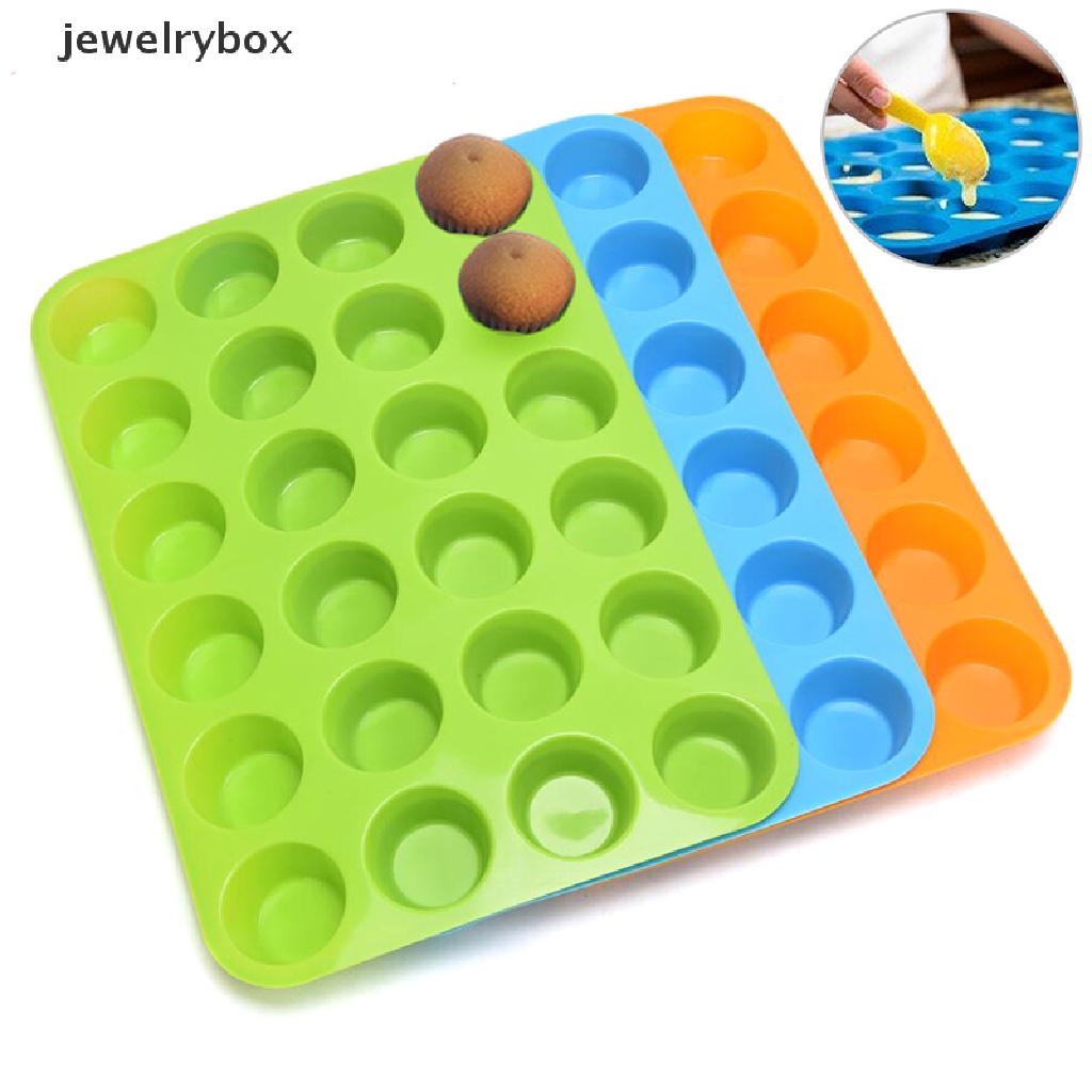 [jewelrybox] 24 Cavity Pan Tray Silikon Mini Cupcake Cookie Bakeware Cetakan Kue Muffin Cup Butik